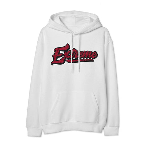 EXTREME FLORAL SCRIPT HOODIE - WHITE